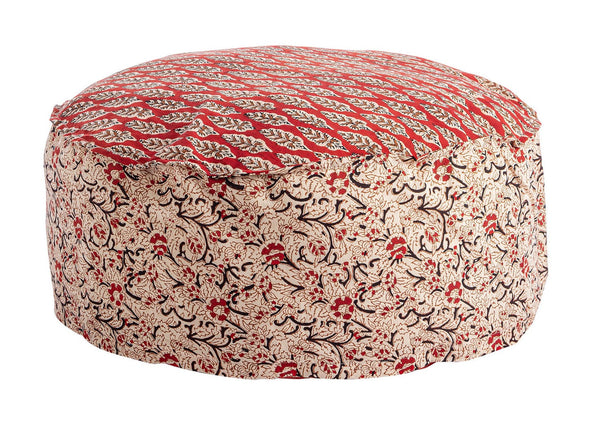 online Pouf 65x65x25cm in Tessuto Lorient Rosso