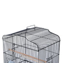 Voliera per Uccelli in Ferro con Vassoio nero 47.5x36x91 cm 