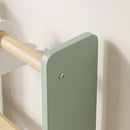 Cucina per Bambini 3-8 Anni 160x32x97,5 cm con Piano Girevole Fornelli Luci e Suoni Forno e Microonde in MDF e Legno di Pino Verde Chiaro      