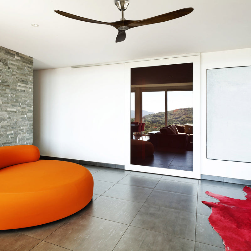 Ventilatore da Soffitto con 3 Pale in Legno Ø155 cm 6 Velocità Sulion Bromien Marrone