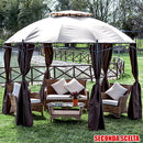 Gazebo in Acciaio con Teli Laterai ø 350X270 Cm da Giardino per Arredo Esterno Seconda Scelta