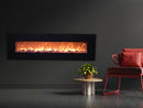 Camino Elettrico da Parete 182,5x55x13,9 cm 1500W Effetto Fiamma Sined Pordoi Nero