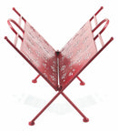 Portariviste Pieghevole in Ferro Battuto 34x34x33 cm Soriani Rosso