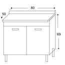 Mobile Sottolavello da Cucina 80x50x69 cm con 2 Ante in Nobilitato Bianco Opaco 