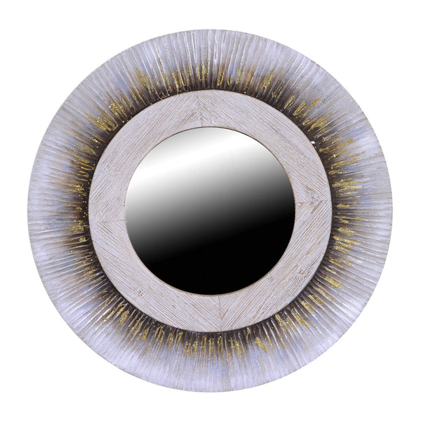 sconto Miroir rond en bois peint doré cm Ø80xh2