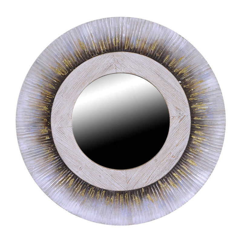 Specchio in Legno dipinto oro tondo cm Ø80xh2