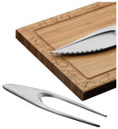 Tagliere in Legno di Bamboo con Posate per Carne