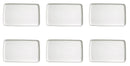 Set 6 Vassoi Snack Rettangolari 16x8x1,5 cm in Porcellana Allluminica Kaleidos Aluxina Bianchi