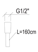 Flessibile per Doccia Lungo 160 cm Attacco Conico G1/2 Anti-Torsione