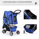 Passeggino per Cani Blu 75x45x97 cm 