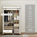 Armadio Portatile Guardaroba Salvaspazio 103x43x162.5 cm in Tessuto Non Tessuto Crema      