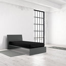 Lenzuolo Sotto con Angoli ed Elastico Tinta Unita Nero