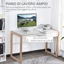 Scrivania da Ufficio 120x60x75 cm in Legno e Vetro 