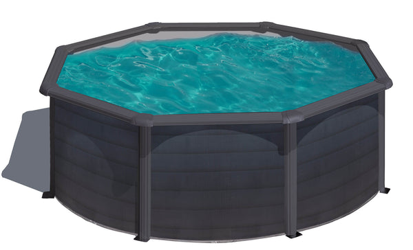 sconto Piscine Hors Sol Ronde Ø300xh120 cm en Acier et PVC Gre Kea