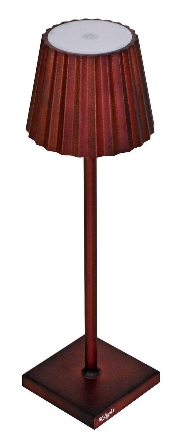 acquista Lampe de Table 38x10x10 cm en Aluminium Lumière Blanc Chaud K-ligth Rouille