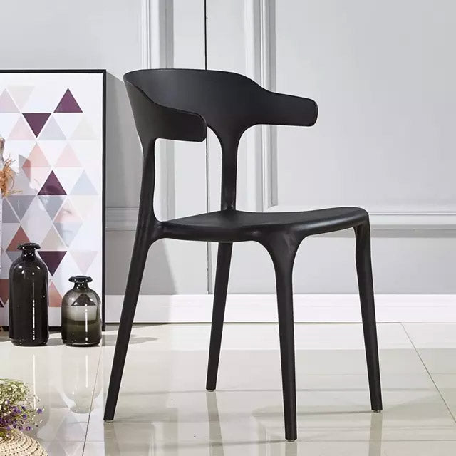 Set 4 Sedie Impilabili 50x75,5x52 cm in Polipropilene New America Nero