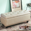 Panca Contenitore in Similpelle Cassapanca Capiente Beige