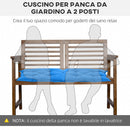 Cuscino per Sedie da Giardino 100x50 cm in Poliestere Blu
