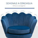 Poltrona Imbottita 76x67x74 cm in Tessuto Vellutato Blu