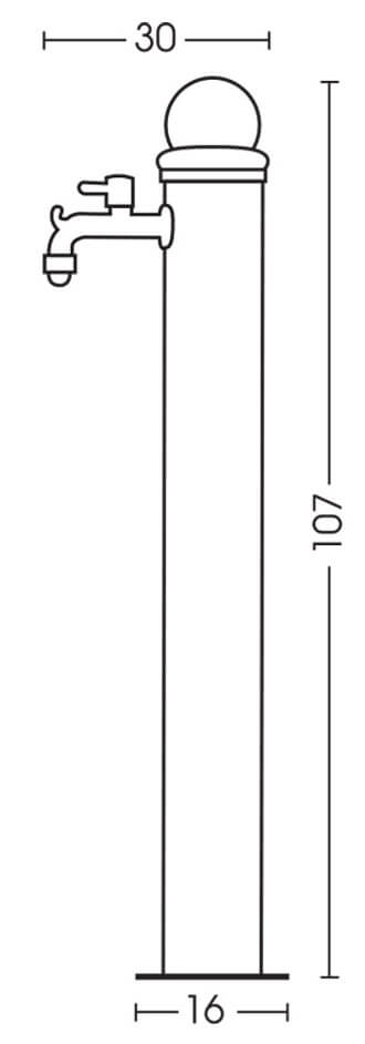 Fontana da Giardino con Doppio Rubinetto Belfer 42/ARRM Ruggine