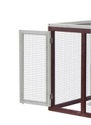 Pollaio da Giardino 122x63x92 cm Per 3 Galline in Legno Rosso e Bianco