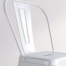 Set 2 Sgabelli da Bar Stile Industriale Schienale Rimovibile 44x49x116 cm in Metallo Bianco