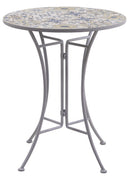 Set da Giardino Pieghevole in Metallo con Tavolo e 2 Sedie Gallipoli Bianco