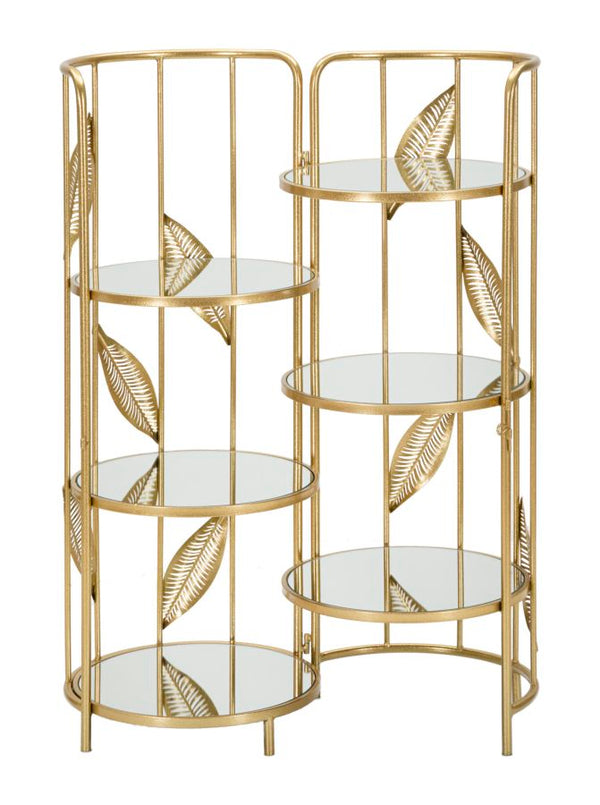 online Libreria Leaf Double 73x90x35 cm in Ferro e MDF Oro