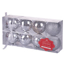 Set 8 Palle di Natale Ø8 cm in Plastica Argento