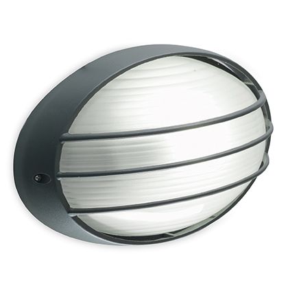 online Grand plafonnier ovale avec grille grise pour l'extérieur Garden Line Livos