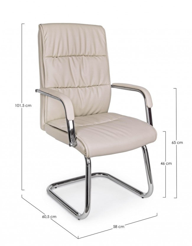 Set 2 Sedie Poltrone Attesa 58x60,5x101,5h cm da Ufficio Sydney Tortora 