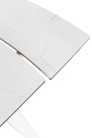 Tavolo Allungabile 140/170/200x90x76 cm in Metallo con Top in Ceramica su Vetro Bianco