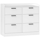 Cassettiera 6 Cassetti Piano con Bordi Rialzati 110x40x88 cm in Legno Bianco 