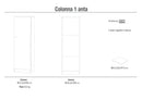 Armadio 1 Anta 46x147x34 cm Eucalipto