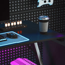 Scrivania Gaming 120x60x75 cm con Luci LED RGB Gambe a K in Legno e Acciaio Nero 
