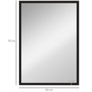Specchio da Parete Rettangolare  50x70 cm in Vetro e MDF Nero      
