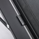 Set 2 Lettini Prendisole e Tavolino con Ripiano 59x169x66 cm in Tessuto Traspirante e Metallo Nero