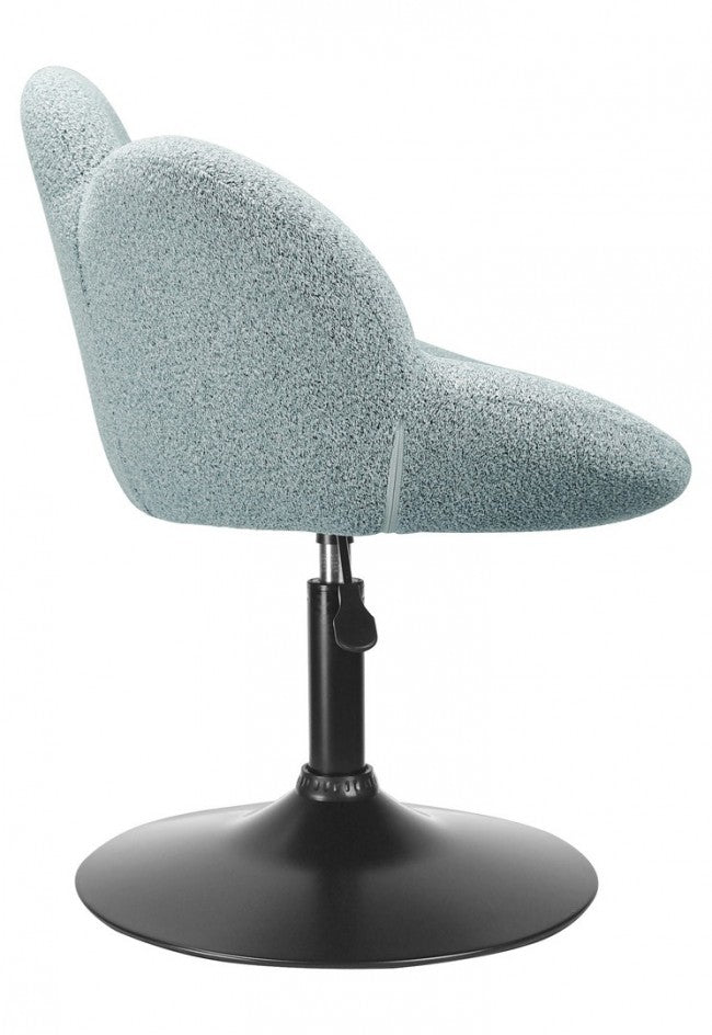 Set 2 Poltroncine da Soggiorno 69x55x69/81 cm in Schiuma Poliuretanica Fleur Nero-Acquamarina