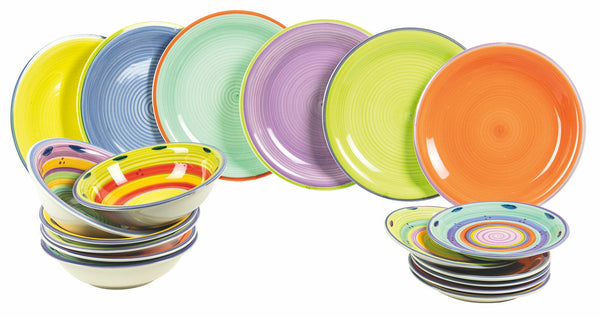Service de table 18 pièces en grès VdE Tivoli 1996 Baia Multicolore online