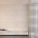 Set 10 Pannelli Decorativi Area 7,2 mq 120x60x3 cm Rivestimento Murale Effetto Pietra Naturale 3D in PU Bianco Leccese