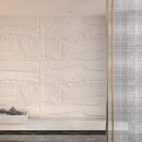 Set 10 Pannelli Decorativi Area 7,2 mq 120x60x3 cm Rivestimento Murale Effetto Pietra Naturale 3D in PU Bianco Leccese