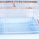 Gabbia Voliera per Uccelli 46,5x35,5x65,5 cm con 2 Mangiatoie in Ferro e Plastica Bianco  