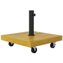 Base per Ombrellone 45x45x36,5 cm da 25 kg con Ruote in Metallo e Cemento Effetto Legno   