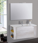 Mobile da Bagno Sospeso 100cm Mazzoni Gold Bianco Frassinato