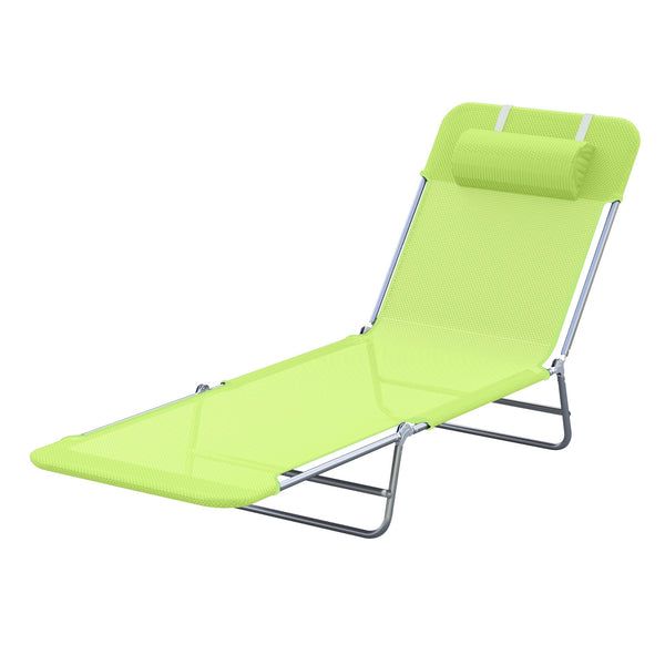 Chaise longue pliante inclinable en acier vert clair online