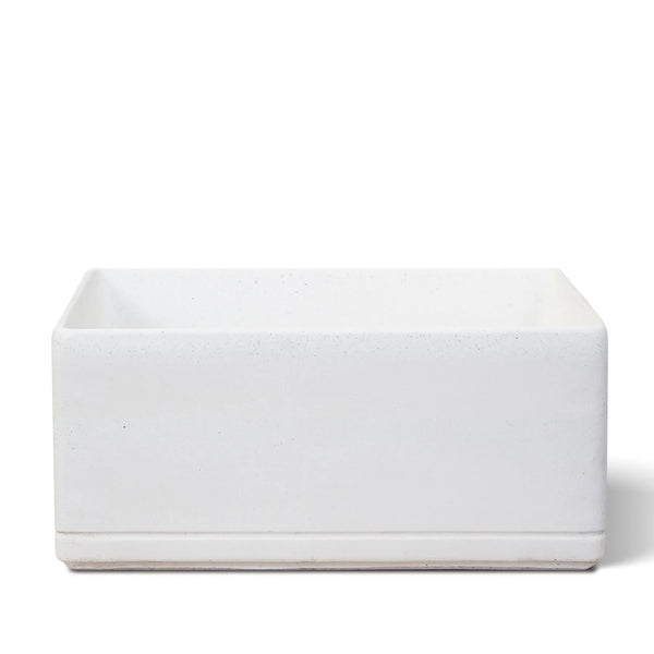 Lavello da Giardino Senza Rubinetto 45x30x20 cm in Cemento e Granulati di Marmo Rodi Bianco prezzo