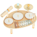 Set di Strumenti Musicali per Bambini 2+ Anni Batteria e Xilofono Colore Legno      