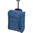 Trolley Cabina Morbido Bagaglio a Mano 35x20x50 cm con Maniglia Telescopica Blu Navy      