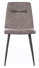 Set 4 Sedie Imbottite 49x48,5x88 cm in Similpelle Grigio Vintage