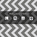 Tappeto da Esterno Reversibile 121x182 cm con Fantasia Geometrica Grigio e Bianco   